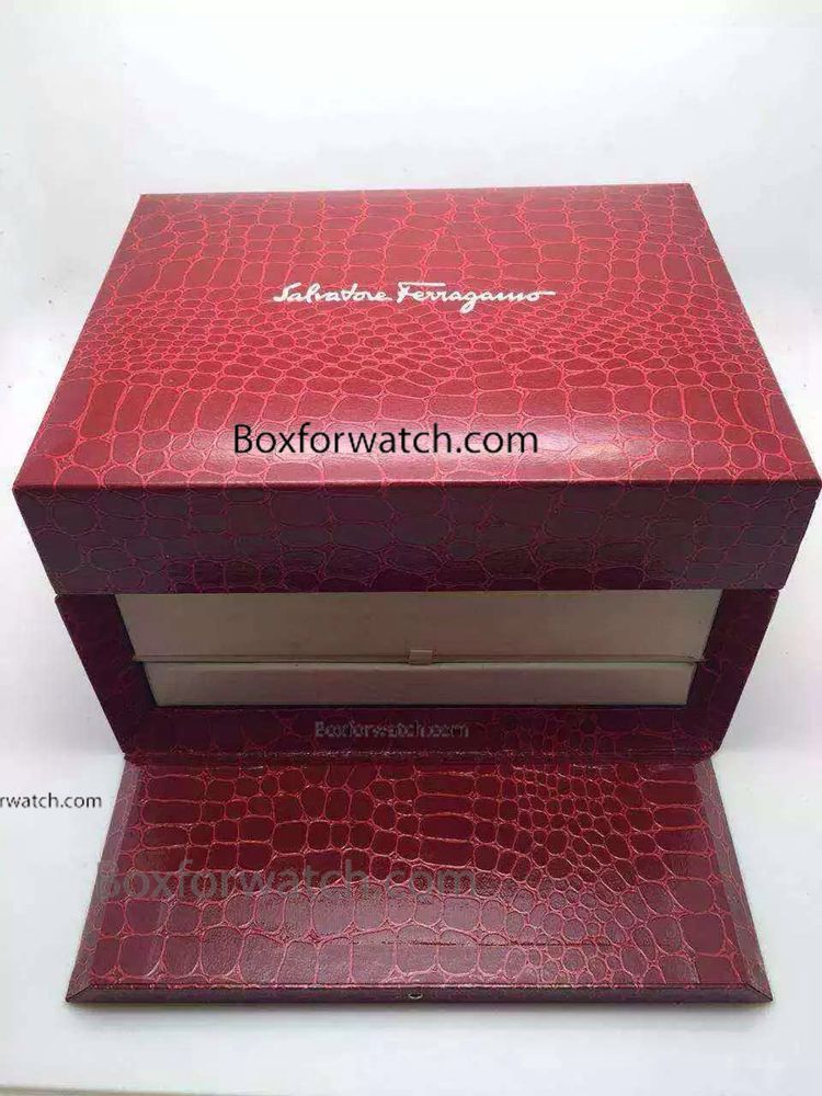 Low Price Salvatore Ferragamo Red Leather Watch Box